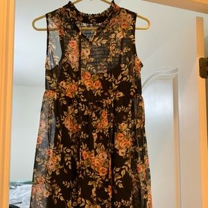 Floral print babydoll dress